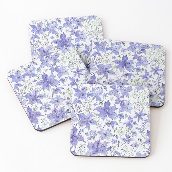 Item preview, Purple Blue Floral Pattern designed and sold by CoolPixels.