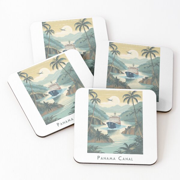 Item preview, Panama Canal travel poster – vintage retro cruise motif in the tropical jungle designed and sold by pod24.
