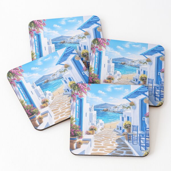 Item preview, Greek Island Street Scene designed and sold by PetsArt.