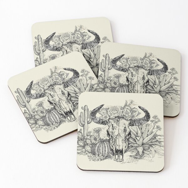 Item preview,  Western Americana (cow skull and flowers) black designed and sold by BessoChicca.
