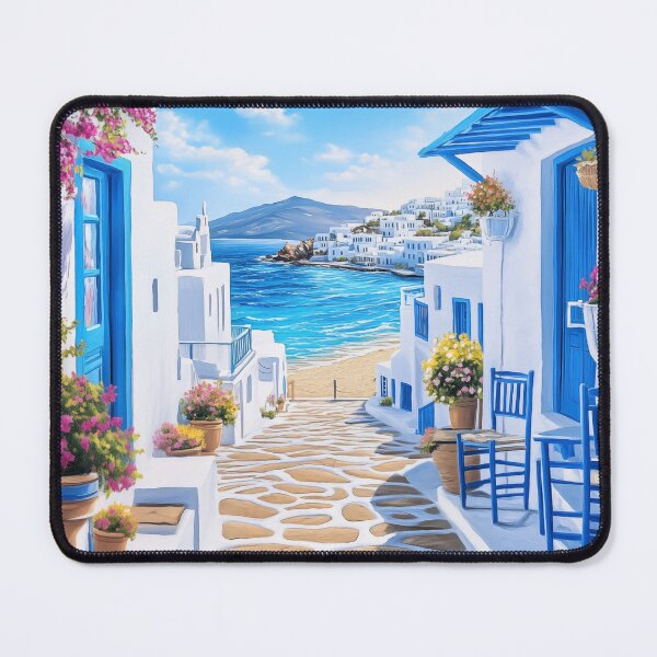 Item preview, Greek Island Street Scene designed and sold by PetsArt.