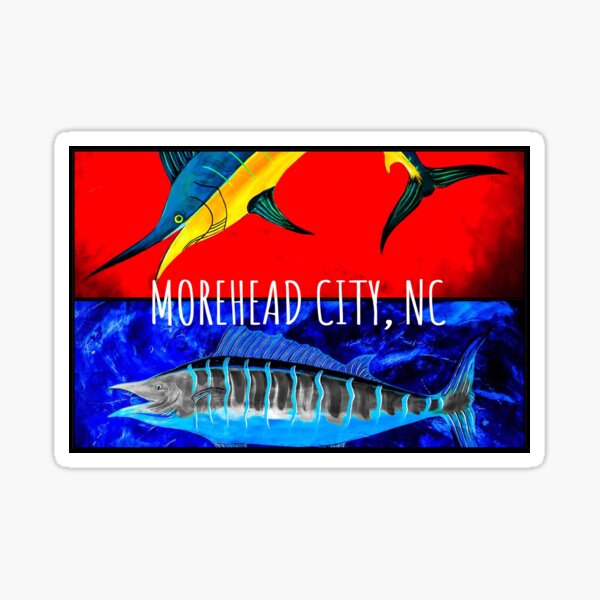 Vista previa del artículo con la obra «Marlín Wahoo (Morehead City, Carolina del Norte)», diseñado y vendido por barryknauff.
