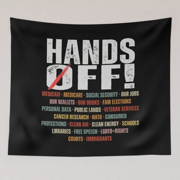 Item preview, Hands Off Protest Retro Social Security And Medicare Protest designed and sold by Vincent-Cloud.