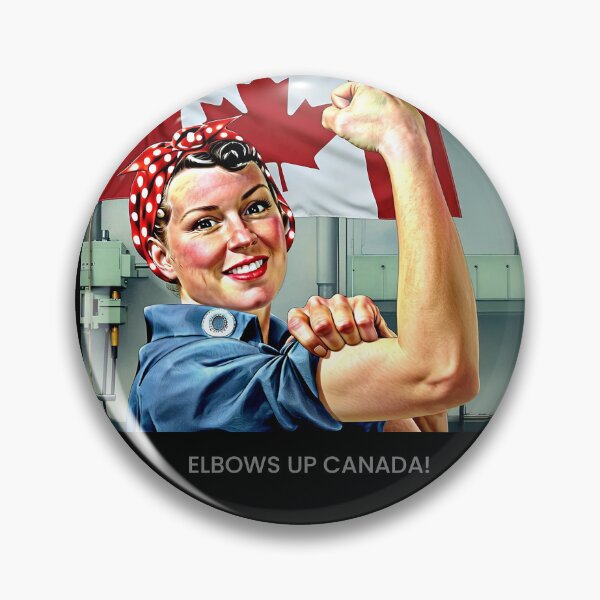 Item preview, Rosie says "ELBOWS UP CANADA!" designed and sold by James Cumming.