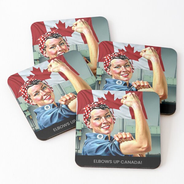 Item preview, Rosie says "ELBOWS UP CANADA!" designed and sold by James Cumming.