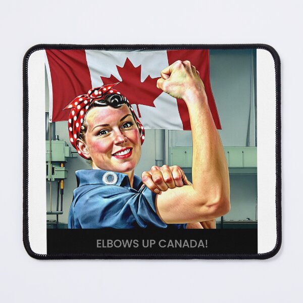 Item preview, Rosie says "ELBOWS UP CANADA!" designed and sold by James Cumming.
