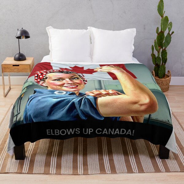 Item preview, Rosie says "ELBOWS UP CANADA!" designed and sold by James Cumming.