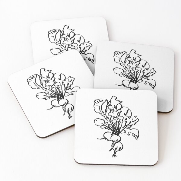 Item preview, three radishes (BW) designed and sold by katherine montalto.