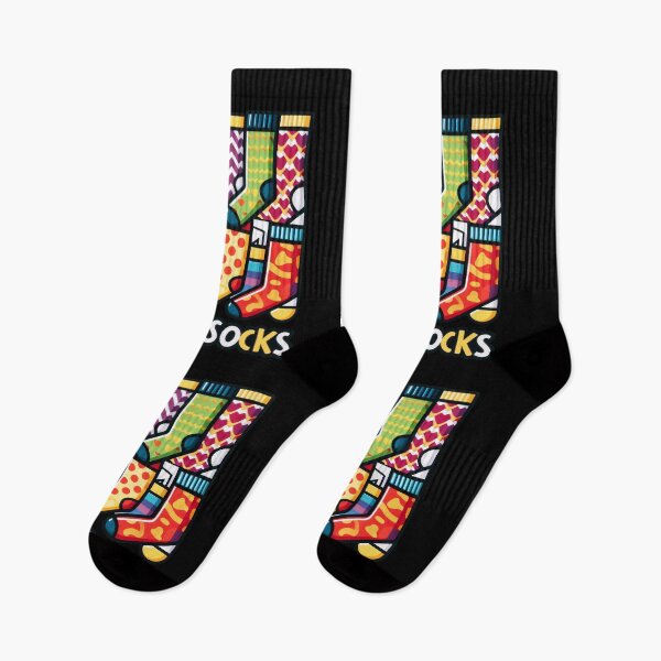 Item preview, A Fun, Eye-Catching "Lots of Socks" image of Featuring Colorful Patterns to Support the Down Syndrome Community designed and sold by All-Of-Art.