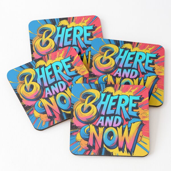 Item preview, Be Here and Now – Bold Pop Art Typography Design designed and sold by Moss and Moon Studio.