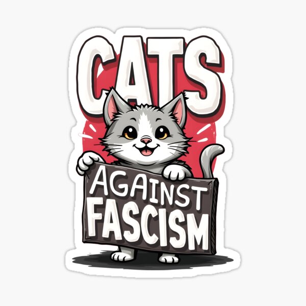Artikel-Vorschau von Katzen gegen Faschismus – Protestkatzen-Cartoon-Design, designt und verkauft von WAUZ.