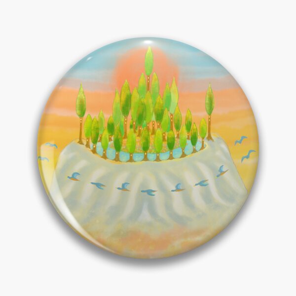 Item preview, Volcano tree village at peaceful and romantic sunset designed and sold by greenPQBstudio.