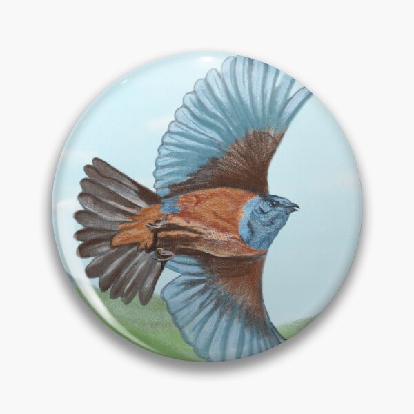 Item preview, A flying adorable blue bird and beautiful scenery designed and sold by greenPQBstudio.