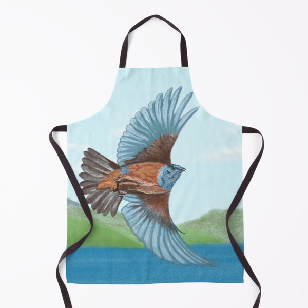 Item preview, A flying adorable blue bird and beautiful scenery designed and sold by greenPQBstudio.