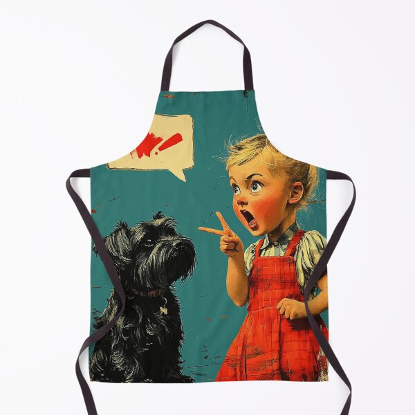 Item preview, Vintage Angry Little Girl with Dog – Retro Storybook Art designed and sold by Moss and Moon Studio.