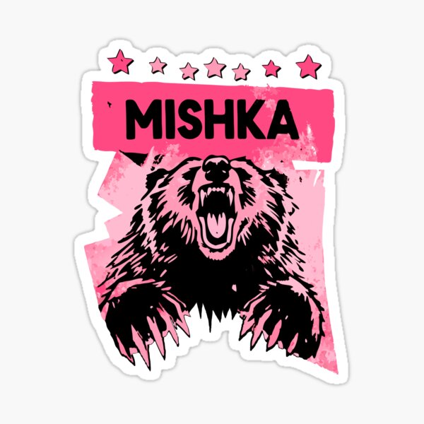 Vista previa del artículo con la obra «Mishka – El feroz oso ruso rugiendo al estilo grunge», diseñado y vendido por VikArtStudio.