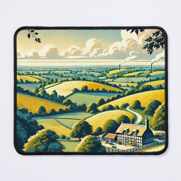 Artikelvorschau, Surrey Hills UK Digitales Kunst-Reiseposter entworfen und verkauft von TravelMarvel.