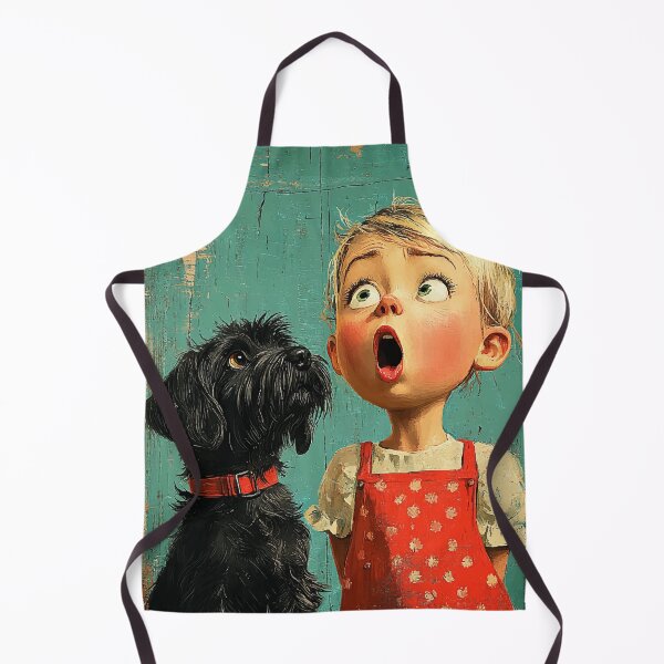Item preview, Vintage Angry Little Girl with Dog – Retro Storybook Art designed and sold by Moss and Moon Studio.