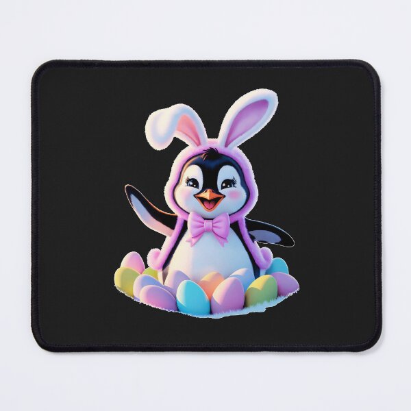 Item preview, Cute Easter Penguin In Bunny Costume With Colorful Eggs: Adorable Spring Holiday Animal Art designed and sold by elynne9.