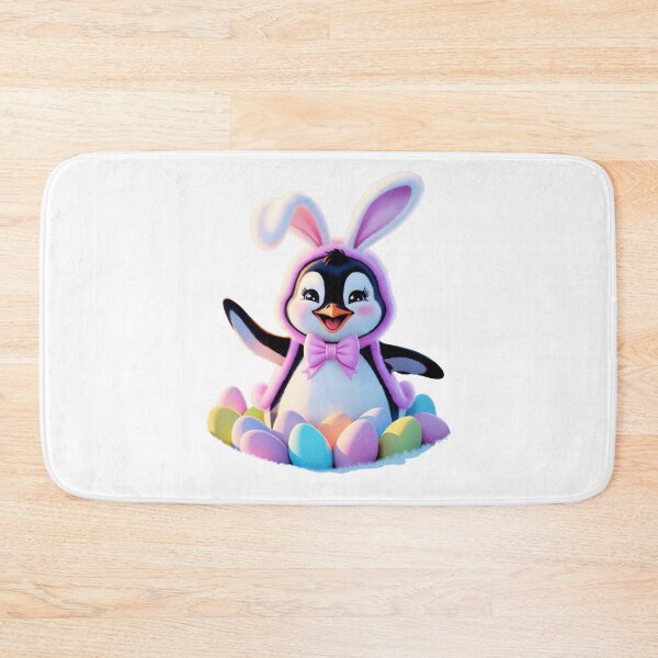 Item preview, Cute Easter Penguin In Bunny Costume With Colorful Eggs: Adorable Spring Holiday Animal Art designed and sold by elynne9.