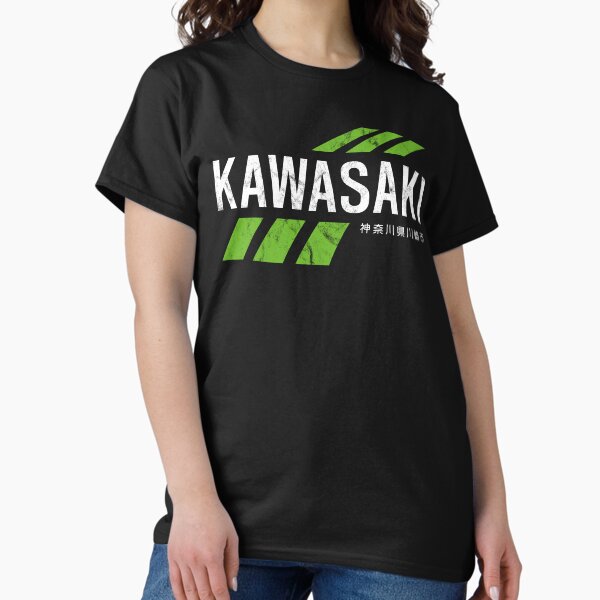 Vista previa del artículo con la obra «Kawasaki Green City, una motocicleta retro vintage para hombre o mujer», diseñado y vendido por hemwear.
