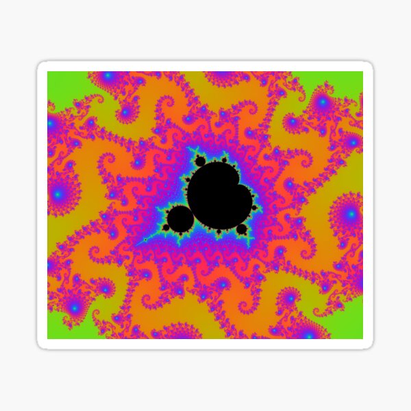 the Mandelbrot set in orange Sticker