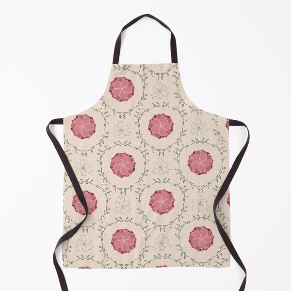 Item preview, Elegant floral medallion soft pink flower vine botanicals in neutral beige background designed and sold by JasmineGDesigns.