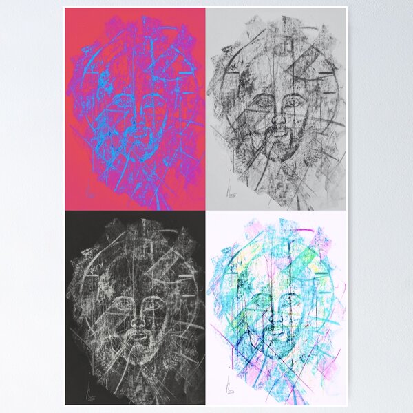 Item preview, Jesus Pop Art – Four Faces of Faith (Mood Painting, Number 24, 2025) designed and sold by MichaelKerl.