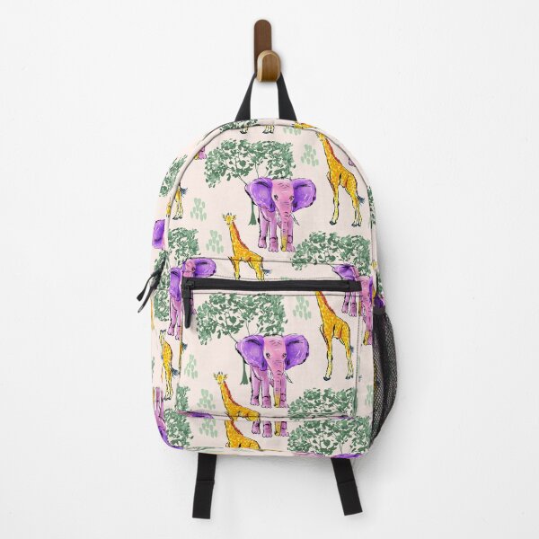 Item preview, Elephants Giraffes Safari Savannah Animals Ivory Cream Background designed and sold by JasmineGDesigns.