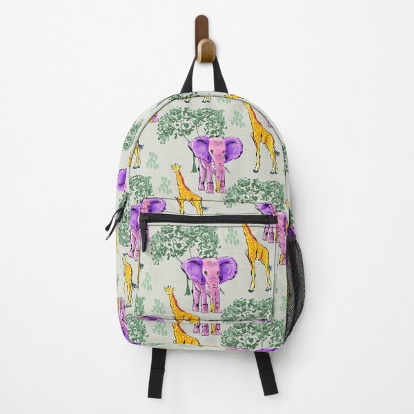 Item preview, Elephants Giraffes Safari Savannah Animals Sage Green Background designed and sold by JasmineGDesigns.