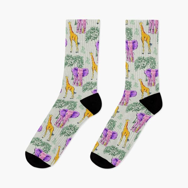 Item preview, Elephants Giraffes Safari Savannah Animals Sage Green Background designed and sold by JasmineGDesigns.