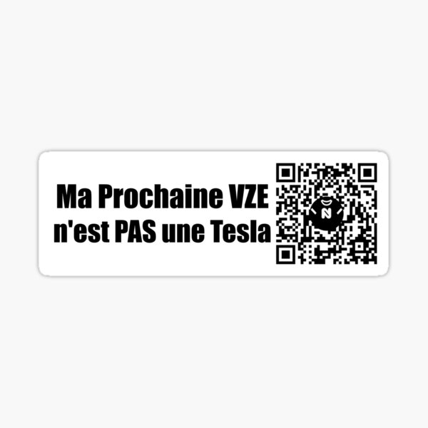 Sm - Ma Prochaine VZE n'est PAS une Tesla - Small Print Sticker