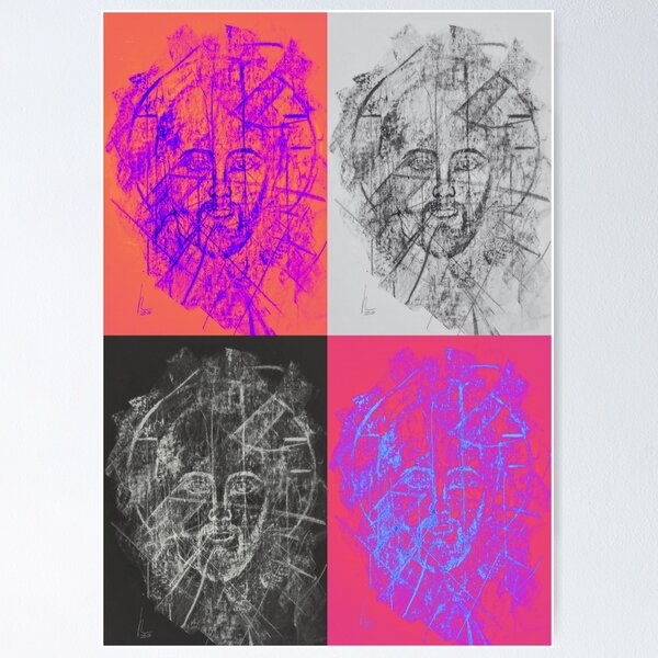 Item preview, Jesus Pop Art – Four Faces of Faith (Mood Painting, Number 24b, 2025) designed and sold by MichaelKerl.