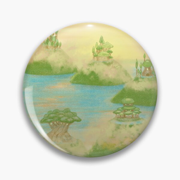 Item preview, Unique tree village islands at stunning sunset designed and sold by greenPQBstudio.