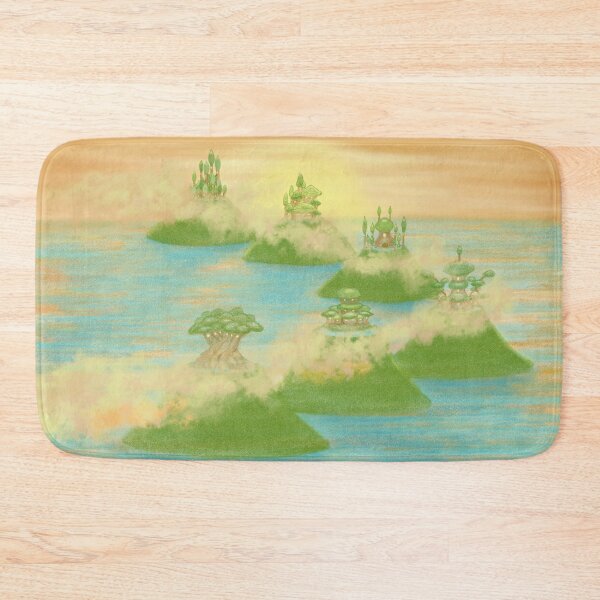 Item preview, Unique tree village islands at stunning sunset designed and sold by greenPQBstudio.