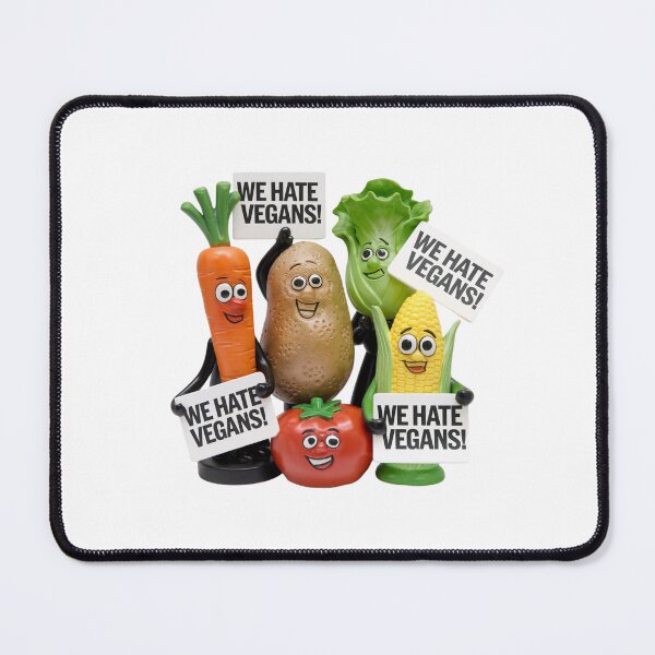 Item preview, We hate vegans, vegetables, meat eater, PETA, meme, funnyfits70, Humor, Funny, retro, vintages, funny quotes, animal humor, designed and sold by FunnyFits70.