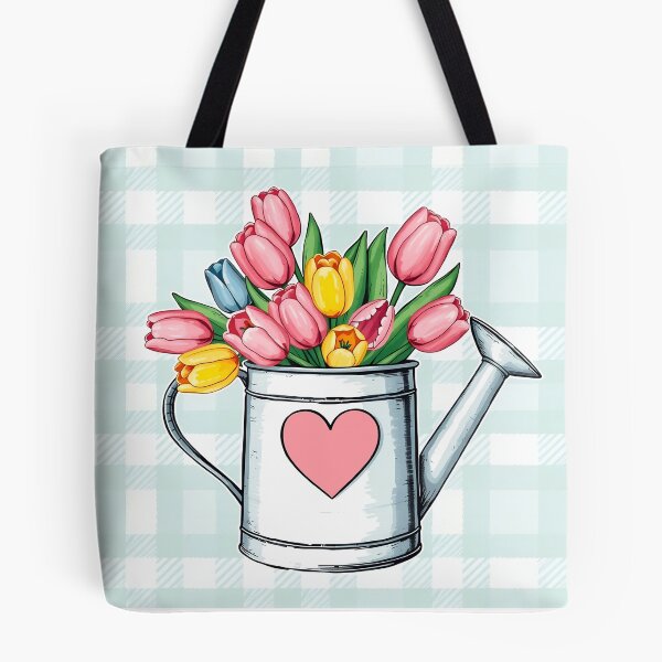Item preview, Watering Can with Tulips Spring Flowers - Happy Easter 2025 designed and sold by svarupa.