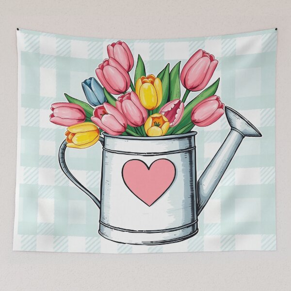 Item preview, Watering Can with Tulips Spring Flowers - Happy Easter 2025 designed and sold by svarupa.