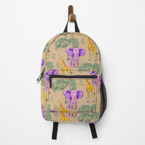 Item preview, Elephants Giraffes Safari Savannah Animals Neutral Sand Background designed and sold by JasmineGDesigns.