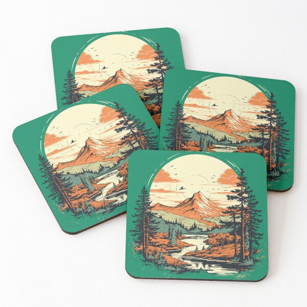 Item preview, Retro Mountain Landscape designed and sold by pinklamas.