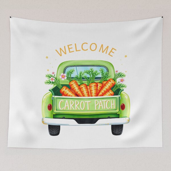 Item preview, Colorful Festive Easter Green Truck with Carrots - Happy Easter 2025 designed and sold by svarupa.