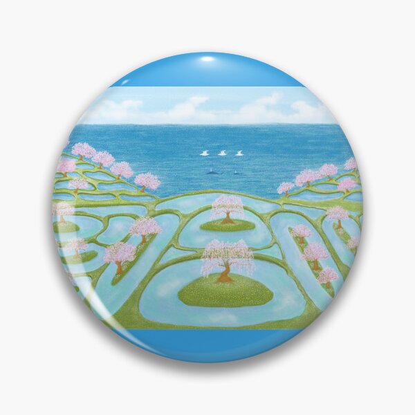 Item preview, Cherry blossom trees by the ponds designed and sold by greenPQBstudio.