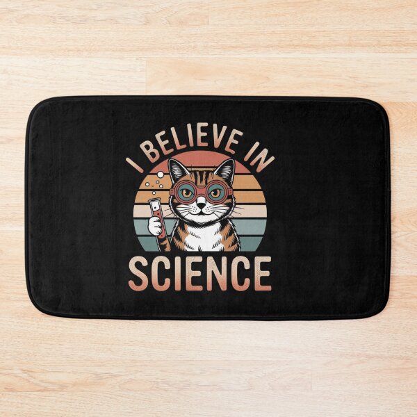 Item preview, Funny Vintage Science Cat T-Shirt - I Believe in Science Animal designed and sold by StemMerch247.