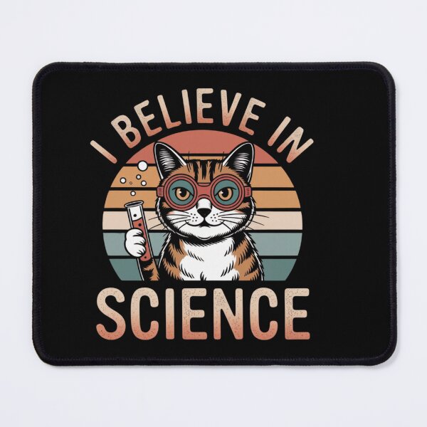 Item preview, Funny Vintage Science Cat T-Shirt - I Believe in Science Animal designed and sold by StemMerch247.