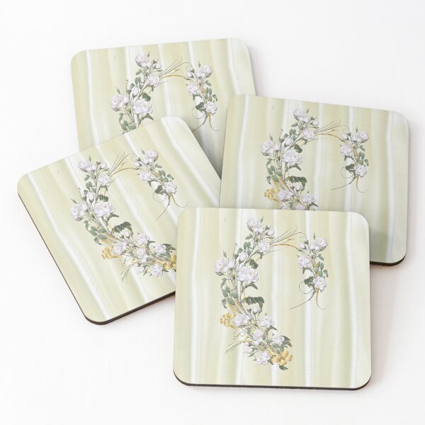 Item preview, White Watercolour Roses painted on champagne Silk texture designed and sold by NadineMay.