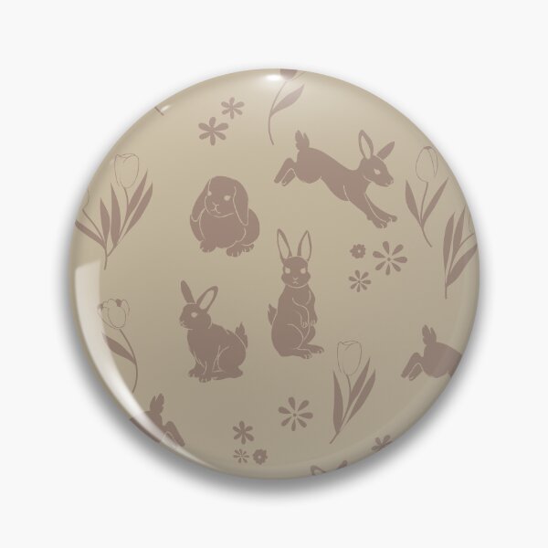 Item preview, Elegante estampado de conejitos y flores en tonos beige cálidos designed and sold by by Mònica Roca.