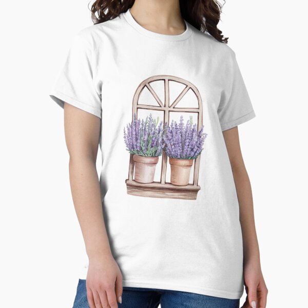 Item preview, Modern Trendy Watercolor Window With Flower Lavender pot designed and sold by SOUFIANE1991.