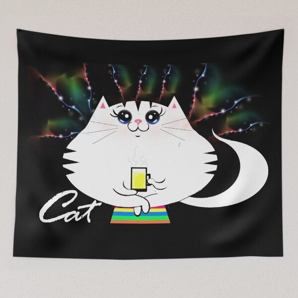 Item preview, The Magical Sipping Cat designed and sold by Shirley cute art .
