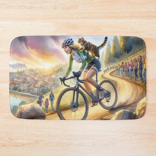 Item preview, Cyclocross with a Cat designed and sold by M-Y-A-R-T-.