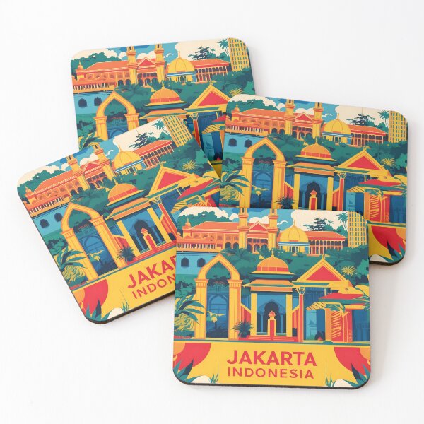 Item preview, Jakarta Indonesia Vintage Travel Tourism designed and sold by TravelersGems.